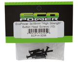 EcoPower 3mm "High Strength" Steel Button Head Screws (10) (3x16mm)