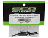 EcoPower 3mm "High Strength" Steel Button Head Screws (10) (3x20mm) - ECP-H-3207