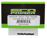 EcoPower 4mm "High Strength" Steel Cup Style Set Screws (10) (4x4mm) - ECP-H-4100