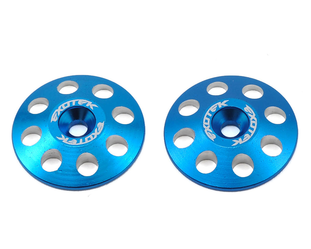 Exotek 22mm 1/8 XL Aluminum Wing Buttons (2) (Blue) - EXO1665BLU