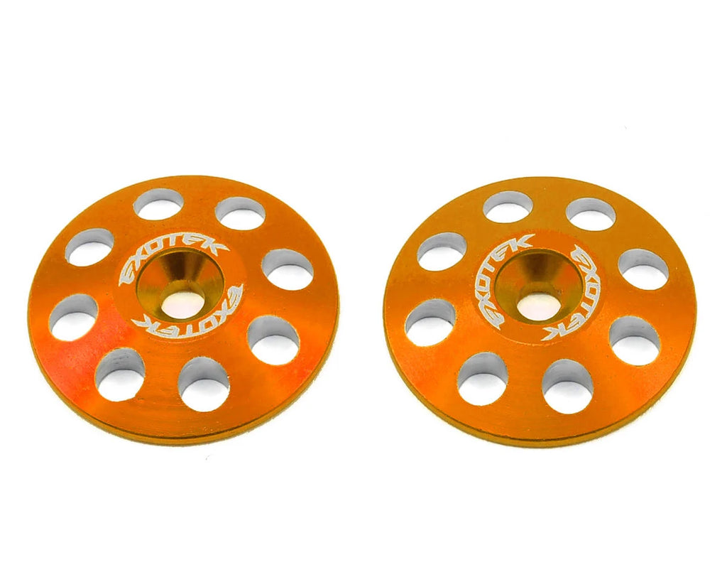 Exotek 22mm 1/8 XL Aluminum Wing Buttons (2) (Orange)