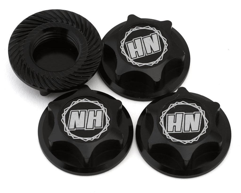 HongNor X5B 17mm Capped Serrated Wheel Nuts (Black) (4)