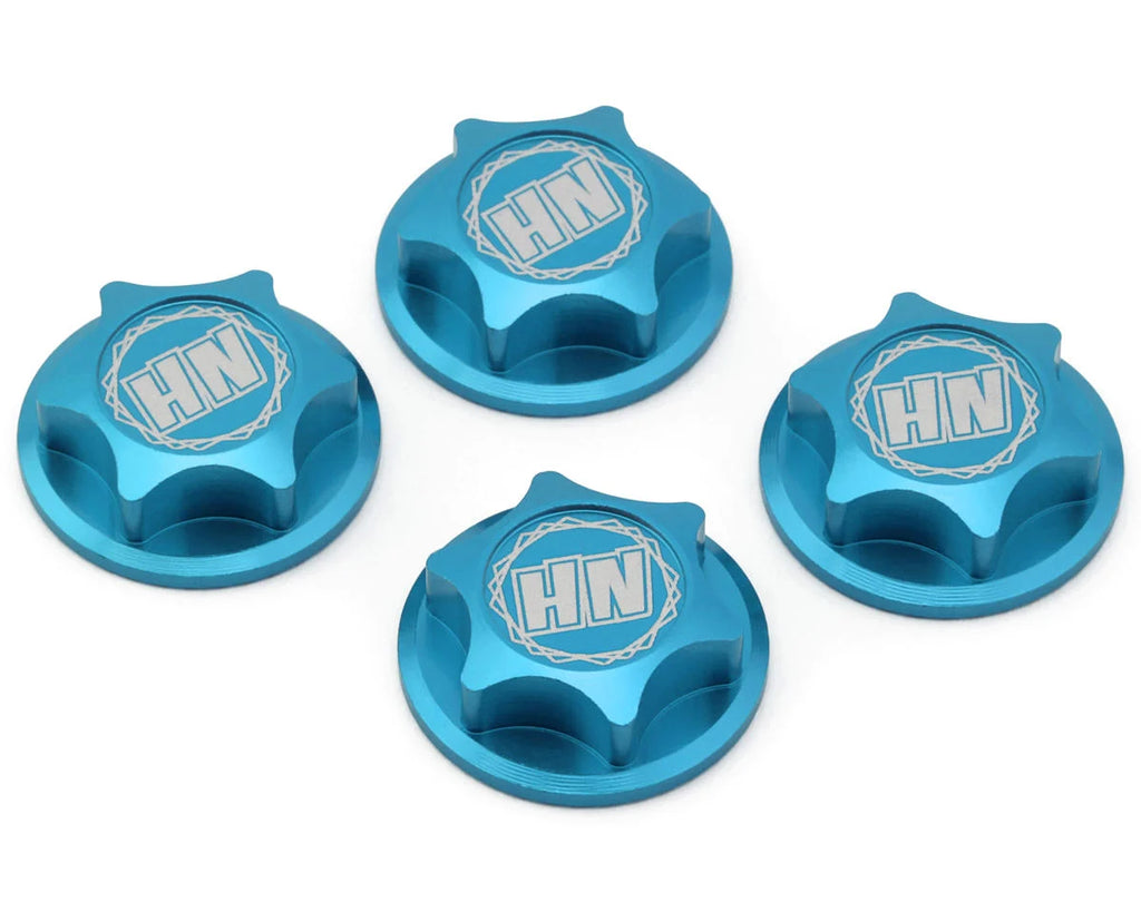 HongNor X5B 17mm Capped Serrated Wheel Nuts (Blue) (4)