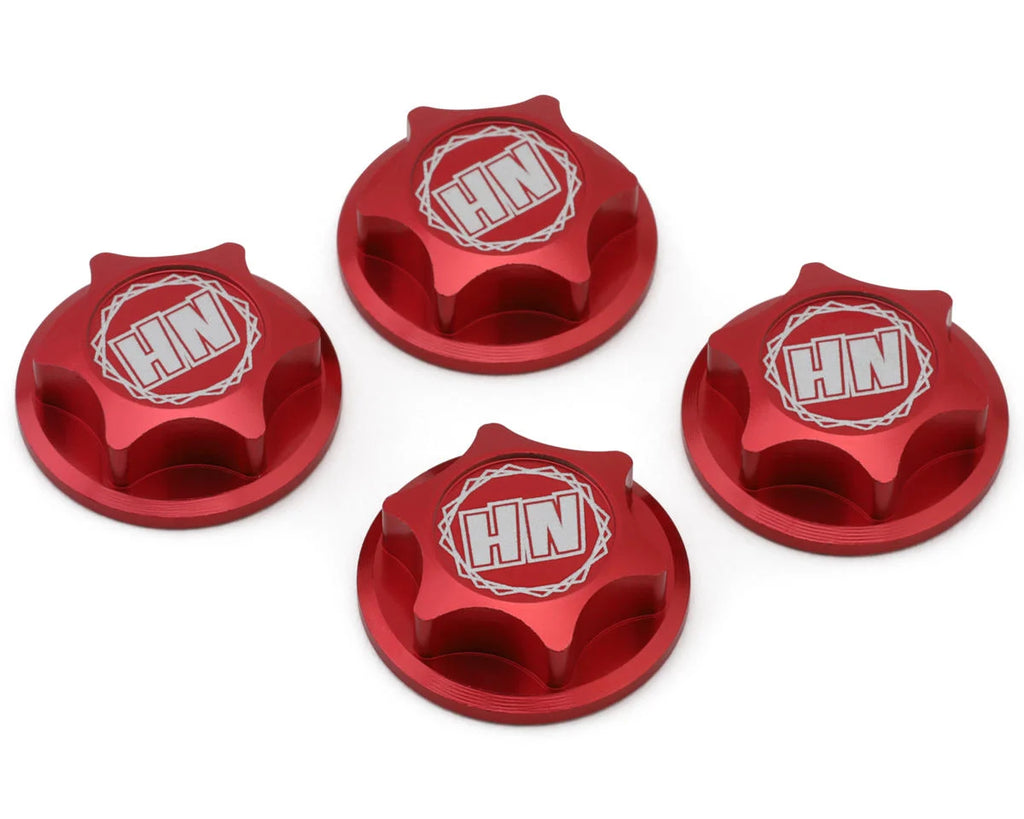 HongNor X5B 17mm Capped Serrated Wheel Nuts (Red) (4)