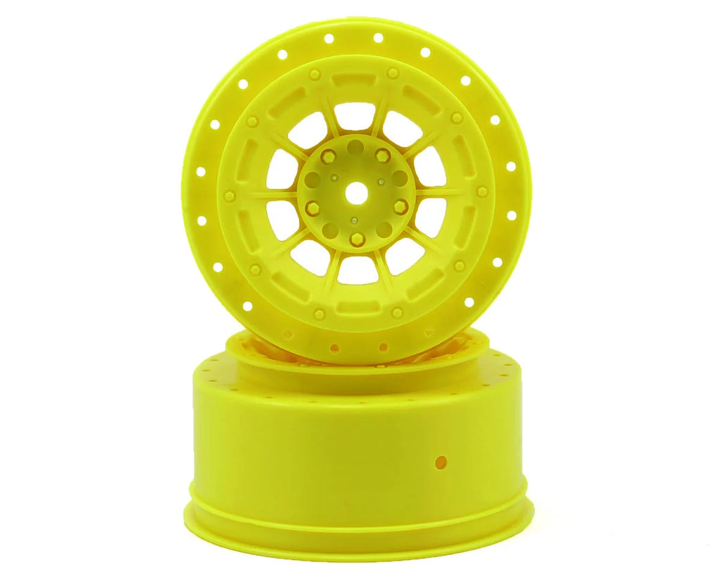 JConcepts 12mm Hex Hazard Short Course Wheels w/3mm Offset (Yellow) (2) (SC5M) - JCO3344Y