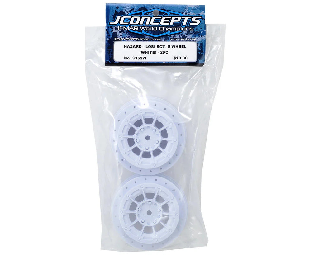 Mod 3352 JConcepts 12mm Hex Hazard Short Course Wheels (White) (2) (TEN-SCTE ...