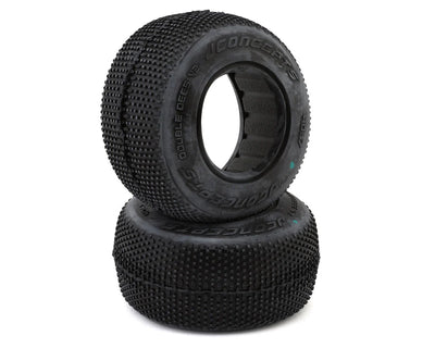 JConcepts Double Dee's V2 1/10 Short Course Truck Tires (2) (Green) - JCO4067-02
