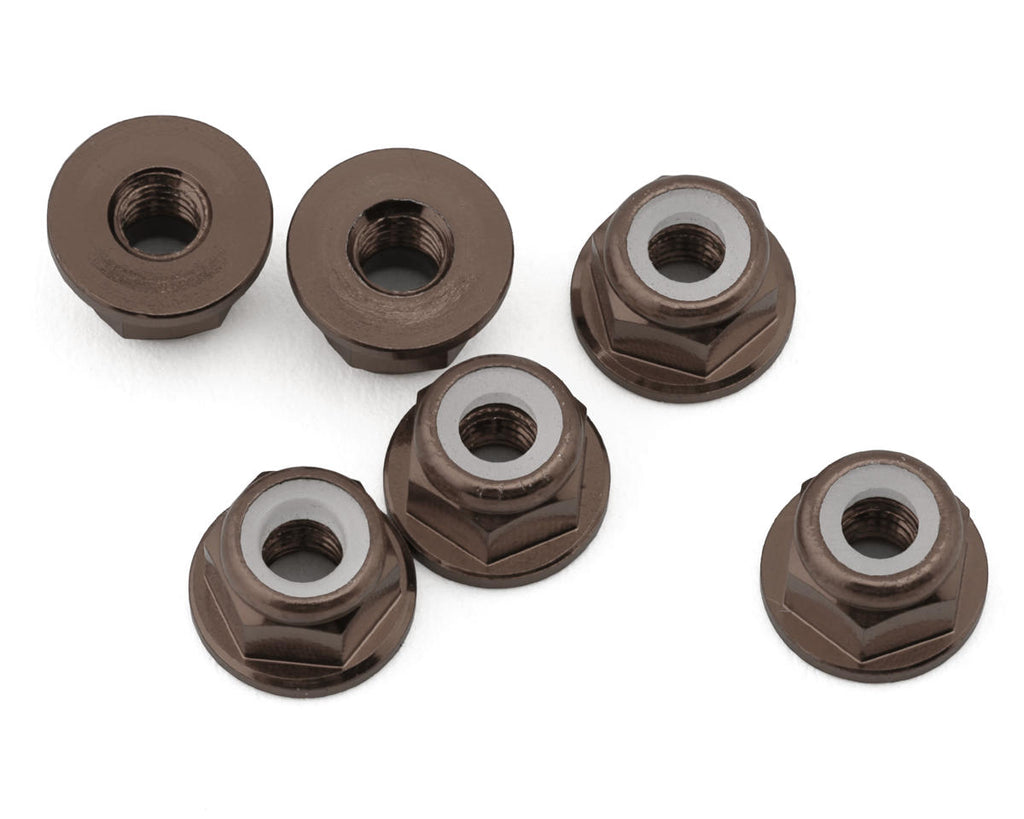 J&T Bearing Co. 3mm 7075 Aluminum Flange Lock Nuts (Grey) (6) - JTB-JT12823-G