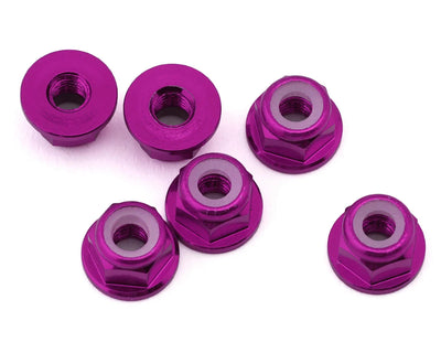 J&T Bearing Co. 3mm 7075 Aluminum Flange Lock Nuts (Purple) (6) - JTB-JT12823-P