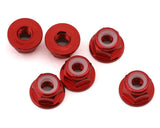 J&T Bearing Co. 3mm 7075 Aluminum Flange Lock Nuts (Red) (6)