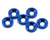 J&T Bearing Co. 3mm Aluminum Countersunk Washers (Blue) (6) - JTB-JT12824-BL