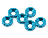 J&T Bearing Co. 3mm Aluminum Countersunk Washers (Light Blue) (6) - JTB-JT12824-LB