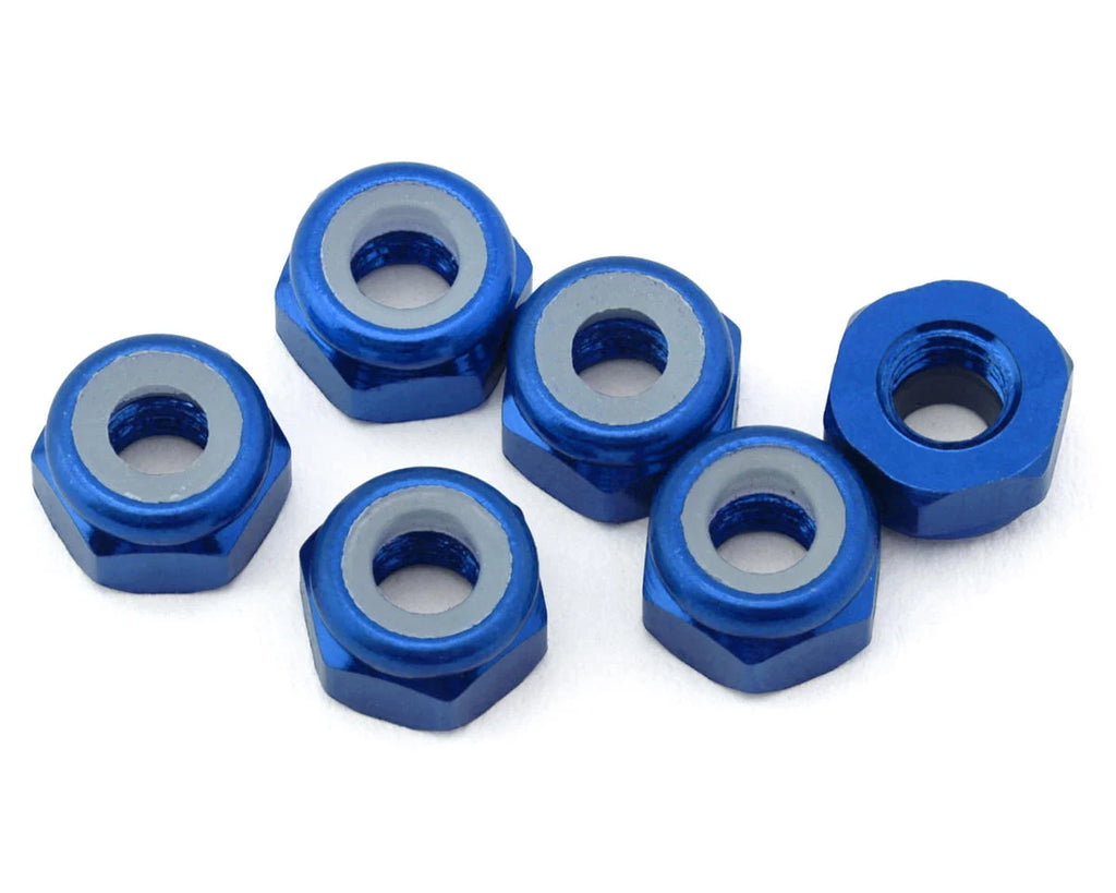 J&T Bearing Co. 3mm 7075 Aluminum Lock Nuts (Blue) (6) - TB-JT12825-BL