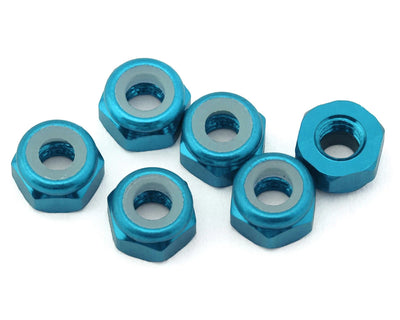 J&T Bearing Co. 3mm 7075 Aluminum Lock Nuts (Light Blue) (6) - JTB-JT12825-LB