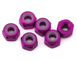 J&T Bearing Co. 3mm 7075 Aluminum Lock Nuts (Purple) (6) - JTB-JT12825-P