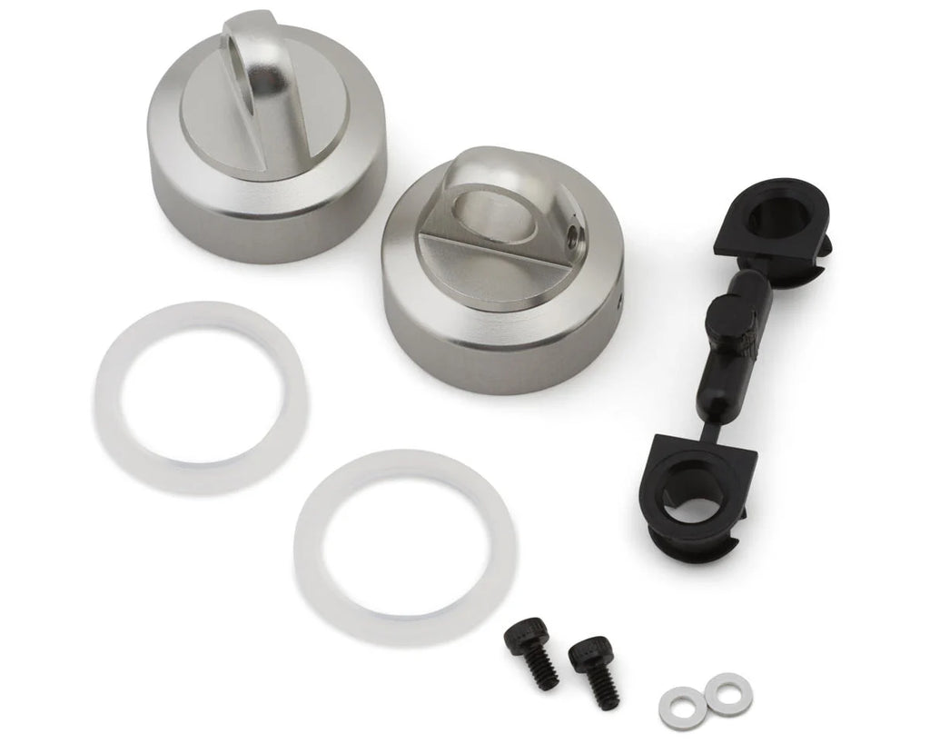 Mugen Seiki MBX8 Aluminum Emulsion Damper Shock Caps (2)  - E2572B