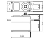 ProTek RC 160T Low Profile High Torque Metal Gear Servo High Voltage/Metal Case