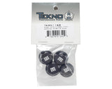 Tekno RC 17mm Aluminum "T Logo" Covered Serrated Wheel Nut (Gun Metal) (4) - TKR5116B