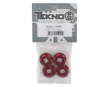 Tekno RC 17mm Aluminum "T Logo" Covered Serrated Wheel Nut (Red) (4) - TKR5116BR
