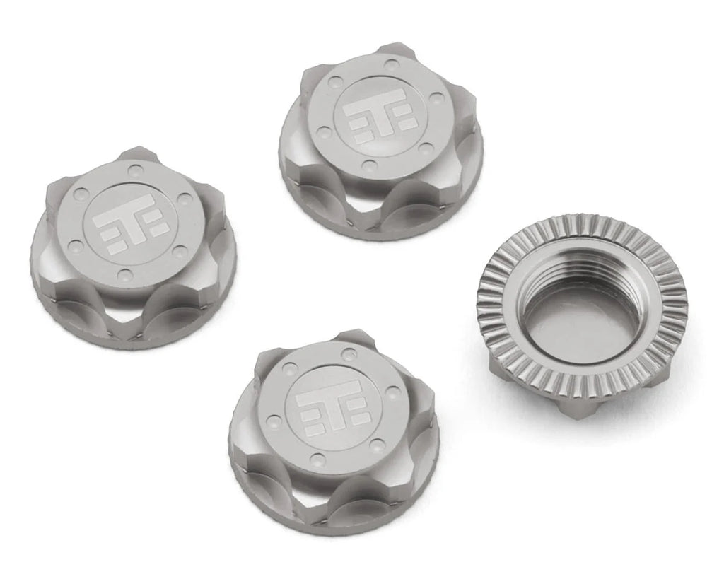 Tekno RC 17mm Aluminum "T Logo" Covered Serrated Wheel Nuts (Clear) (4)
