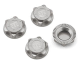 Tekno RC 17mm Aluminum "T Logo" Covered Serrated Wheel Nuts (Clear) (4)