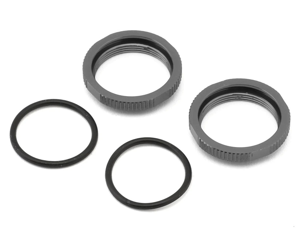 Tekno RC Aluminum Shock Adjustment Nut Set (Grey) (2) - TKR6013B