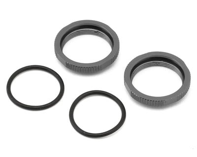 Tekno RC Aluminum Shock Adjustment Nut Set (Grey) (2) - TKR6013B