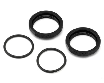 Tekno RC Aluminum Shock Adjustment Nut Set (Black) (2) TKR6013BK