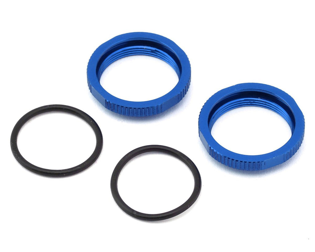 Tekno RC Aluminum Shock Adjustment Nut Set (Blue) (2) - TKR6013BL