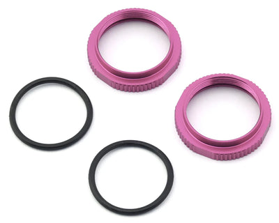 Tekno RC 16mm Aluminum Low Profile Shock Collars (Pink) (2)