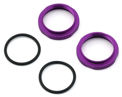 Tekno RC 16mm Aluminum Low Profile Shock Collars (Purple) (2)