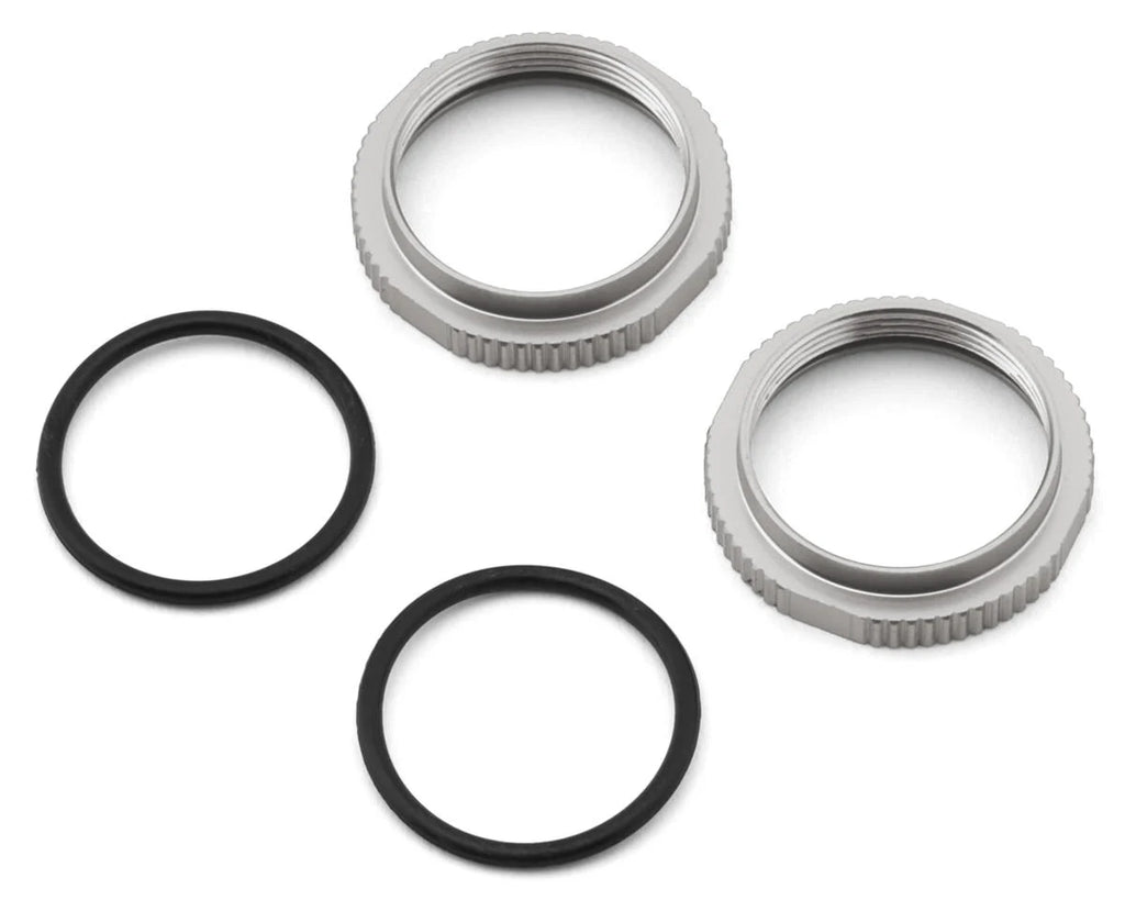Tekno RC 16mm Aluminum Low Profile Shock Collars (Clear) (2)