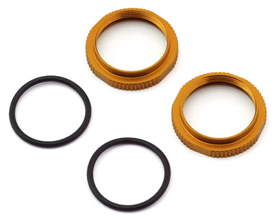 Tekno RC 16mm Aluminum Low Profile Shock Collars (Yellow) (2)
