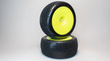 DIALED-RC V1T Super Soft 1/8 Truck/Truggy Tires Pre-Glued (Pre-mounted) (Yellow Dish) (2)