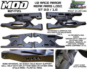 MOD RACE ARMOR Rear Arms V2  Losi 5T 2.0 / 1.0 (L&R) #24721