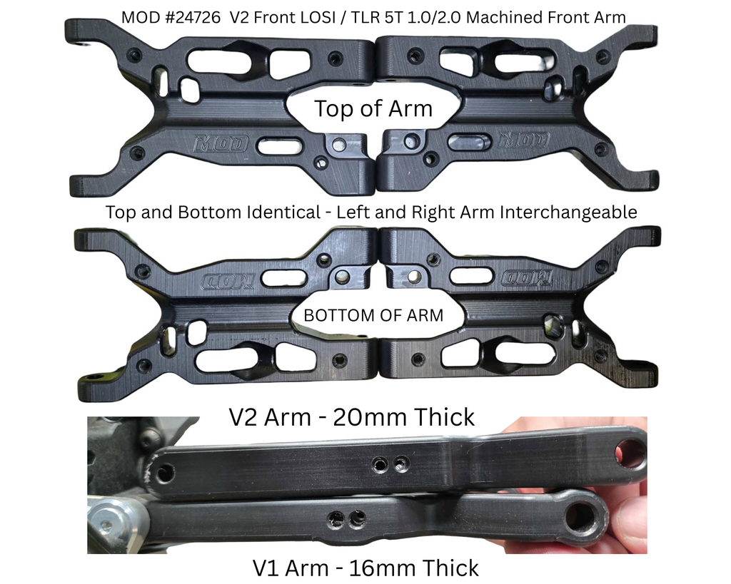MOD RACE ARMOR V2 Front Arms Losi / TLR 5T 2.0/1.0 (L/R) #24726