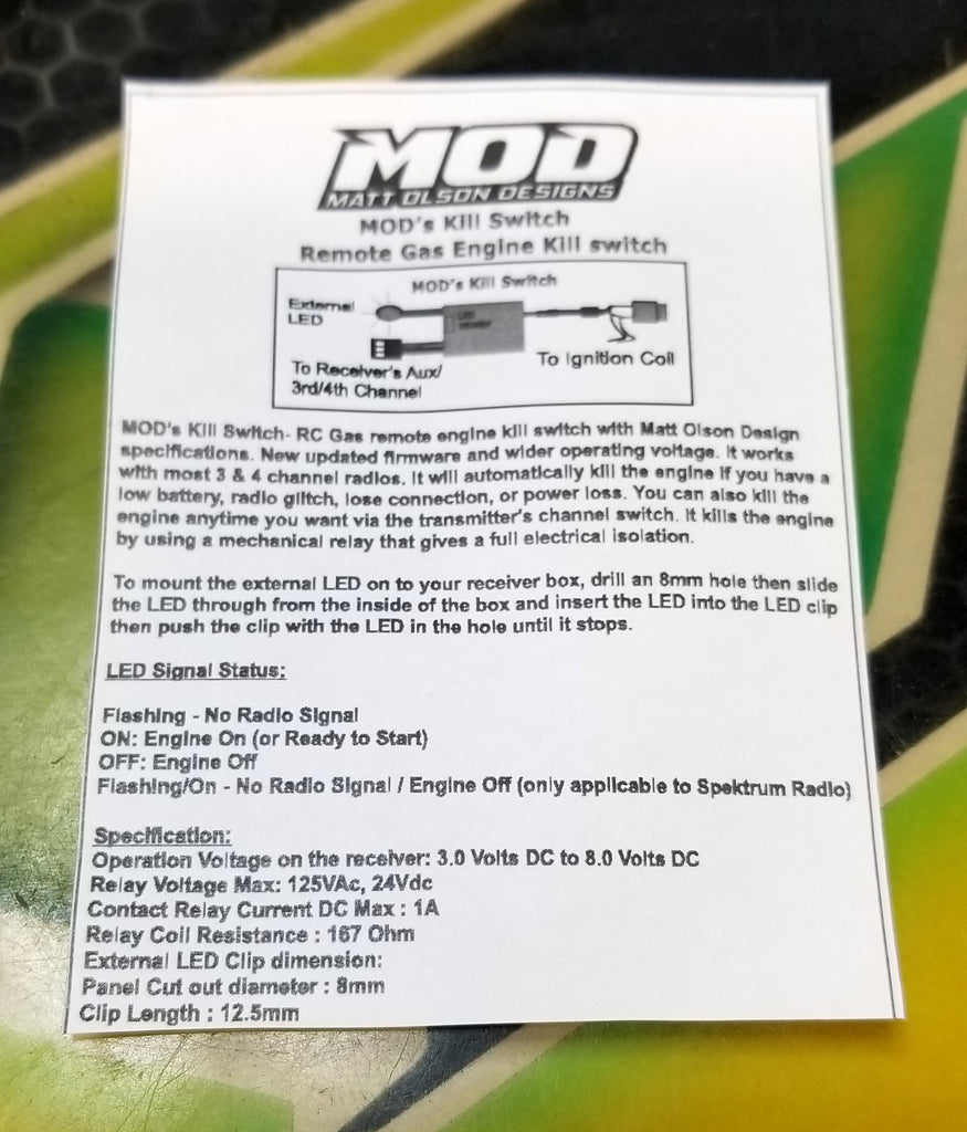 Racing Kill Button MOD 5th Scale Gas Racing Kill Switch Aux Button Kill #19930 | Matt ...