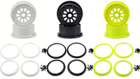 Wheel & Beadlock sets 1.0 Losi Rims Black / Yellow / White Pair or Set
