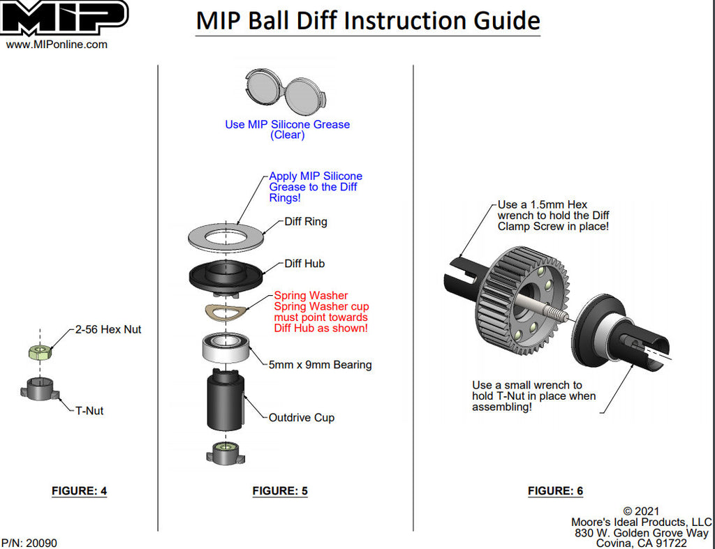 Ball Diff Spring Setup #20090 - MIP Ball Diff Kit, Losi Mini-T / B 2.0 Series | Matt Olson Designs