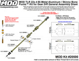 MOD TLR 22x-4 Elite - Full Kit F/C/R - Bi-Metal Aluminum Skinny Bone Puck Kit F/R Motor Compatible #20500