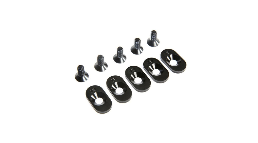 Engine Mount Insert and Screws 18T, Black (5): 5ive-T 2.0 (fits 62T spur)