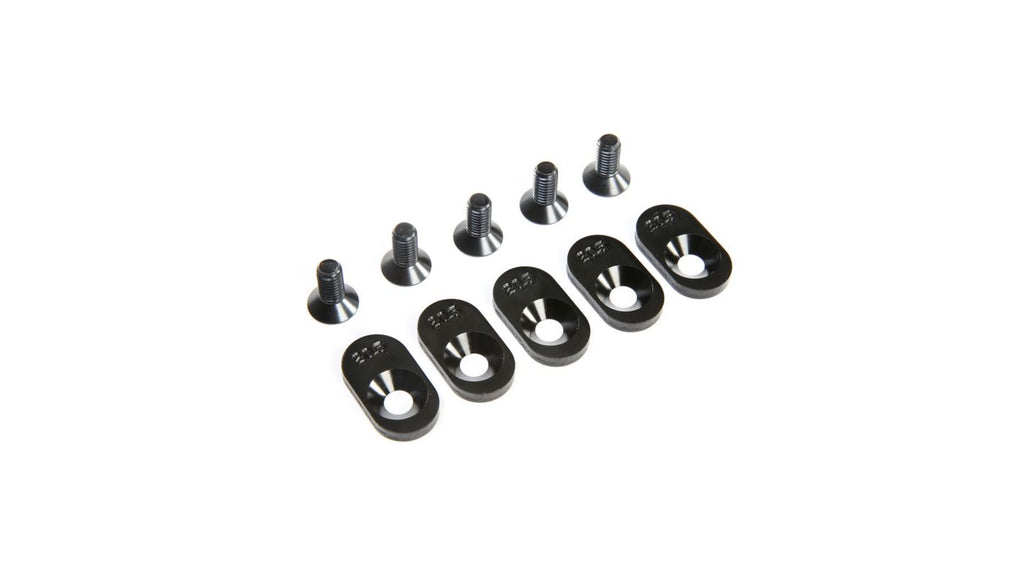 Engine Mount Insert and Screws 20.5T, Black (5): 5ive-T 2.0 (fits 62T spur)