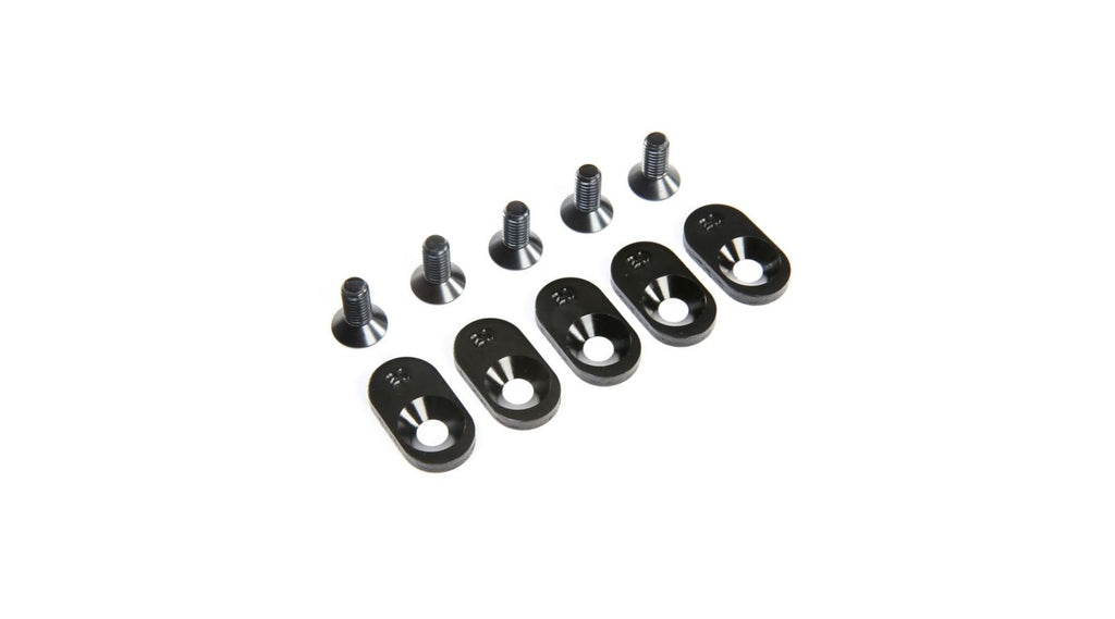 Engine Mount Insert and Screws 21T, Black (5): 5ive-T 2.0 (fits 62T spur)