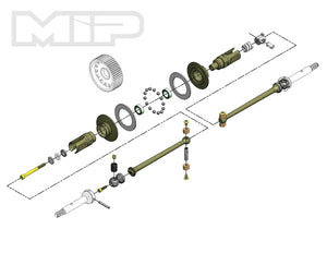 MOD / MIP Aluminum Ball Diff / Bone Puck Drive System, 68mm TLR 22 5.0 Elite #18370